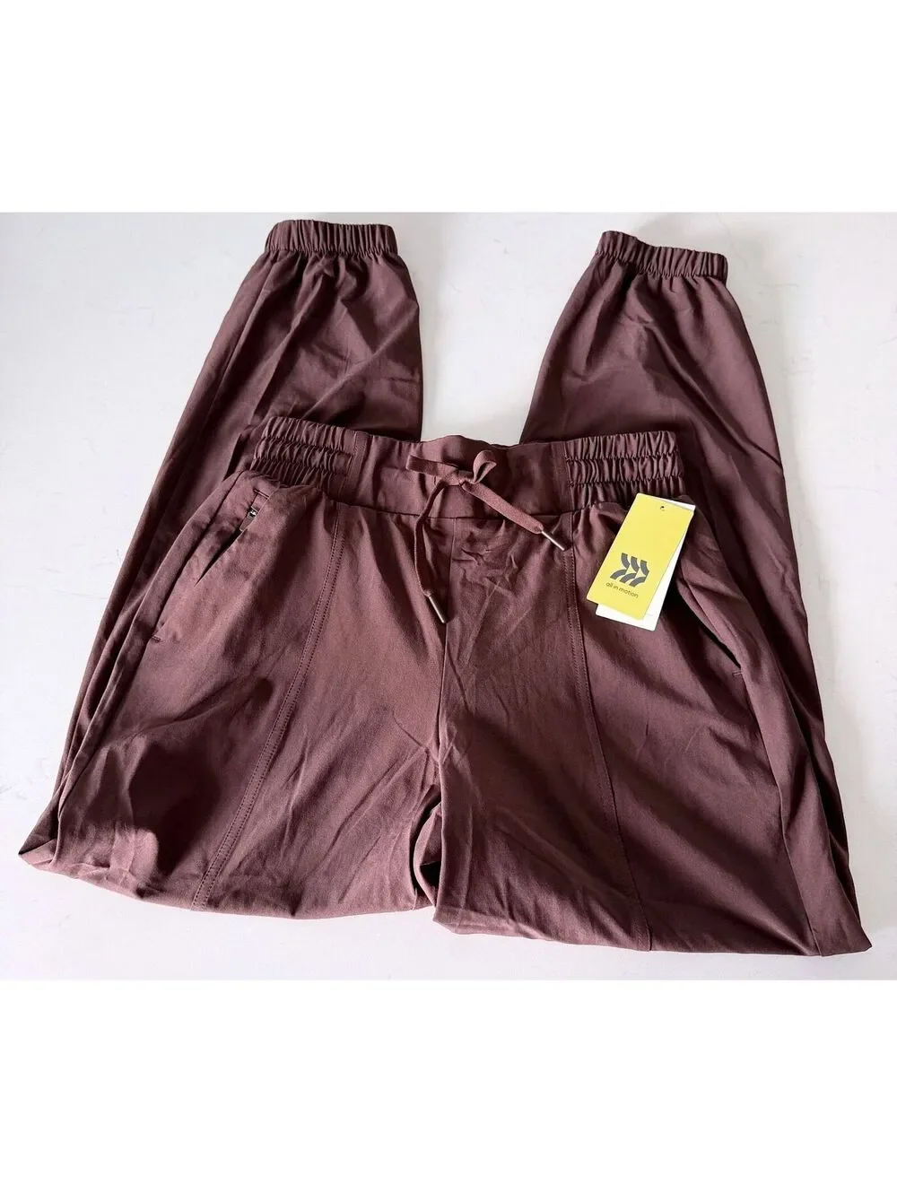 All in Motion Brown Elastic Waist Mid Rise Jogger Pants Women Size XS